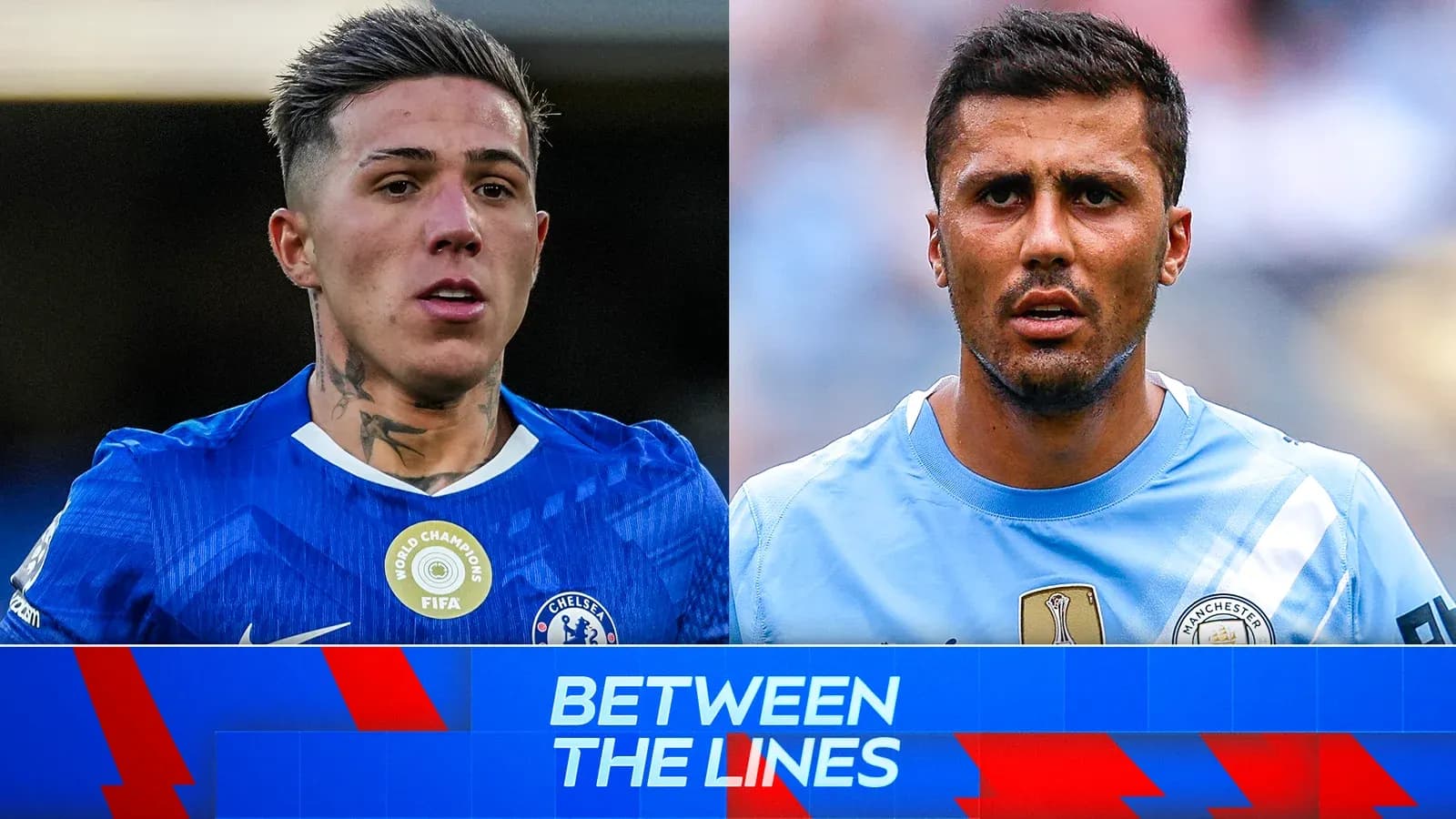 Chelsea and Manchester City players facing each other Chelsea and Manchester City players facing each other