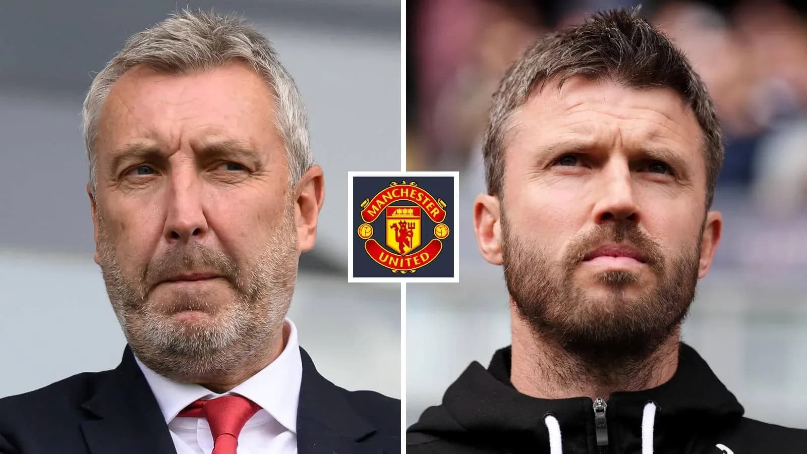 Coaches of Manchester United in split image Coaches of Manchester United in split image