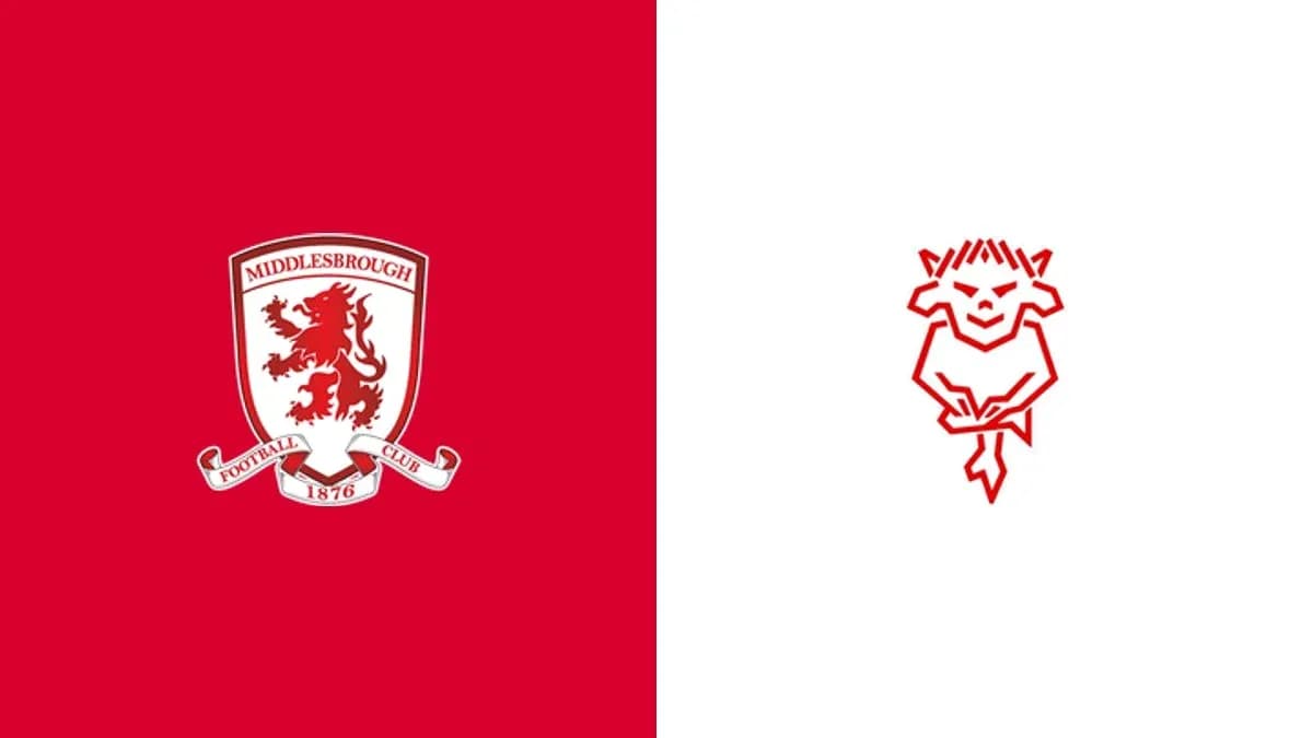 Middlesbrough and rival team's logos on colored backgrounds Middlesbrough and rival team's logos on colored backgrounds