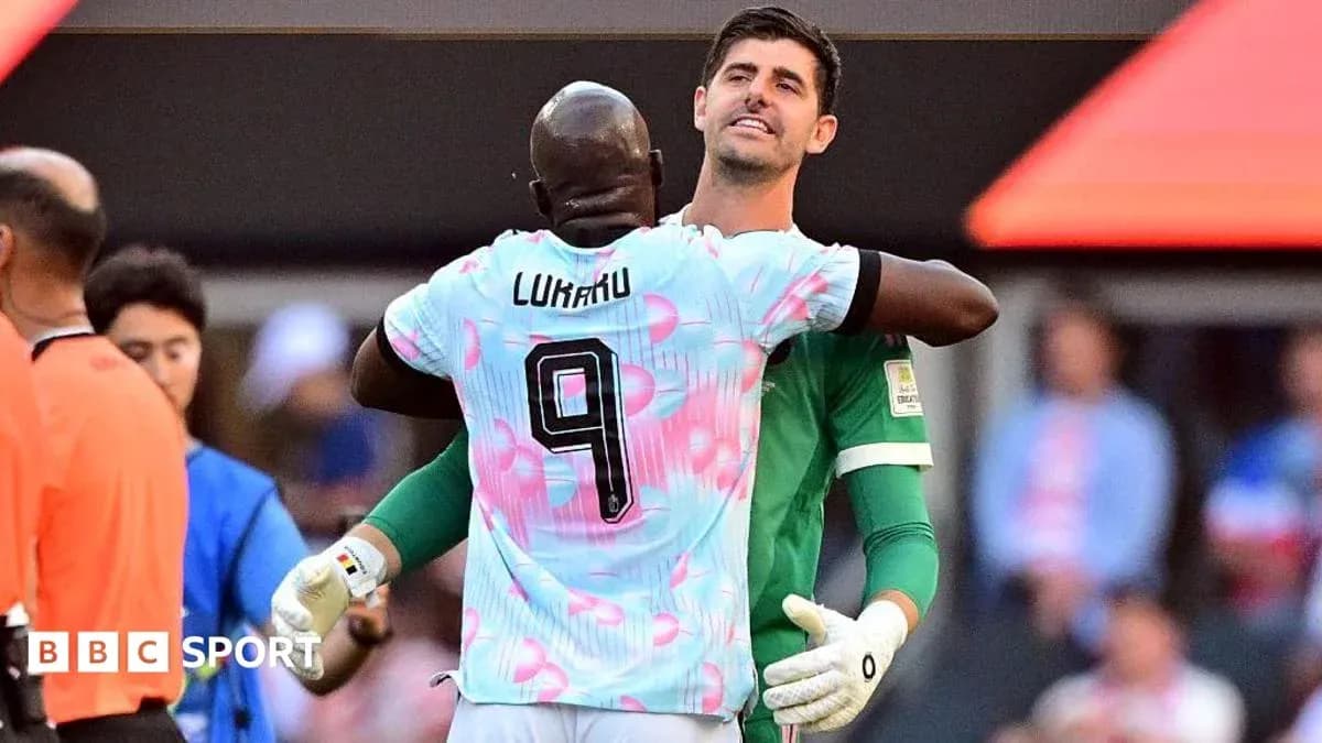 Lukaku and goalkeeper embracing after match Lukaku and goalkeeper embracing after match