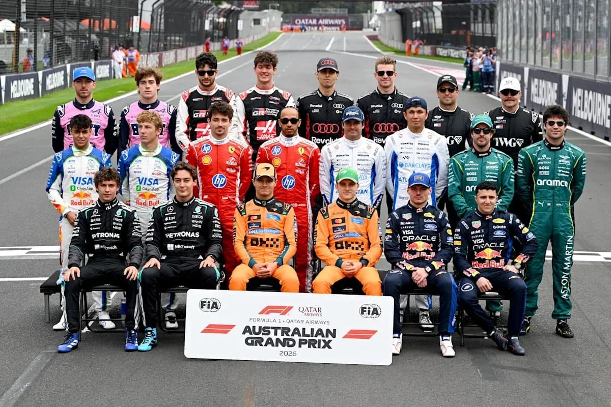 Formula 1 drivers posing at Australian Grand Prix 2026 Formula 1 drivers posing at Australian Grand Prix 2026