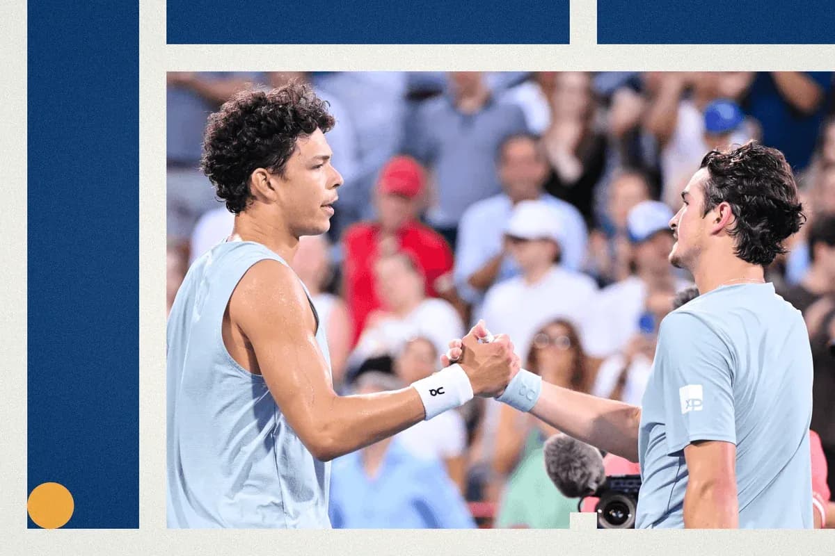 Tennis players shaking hands after a match Tennis players shaking hands after a match