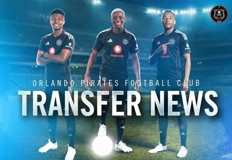 Orlando Pirates players showcasing new jerseys for transfers Orlando Pirates players showcasing new jerseys for transfers