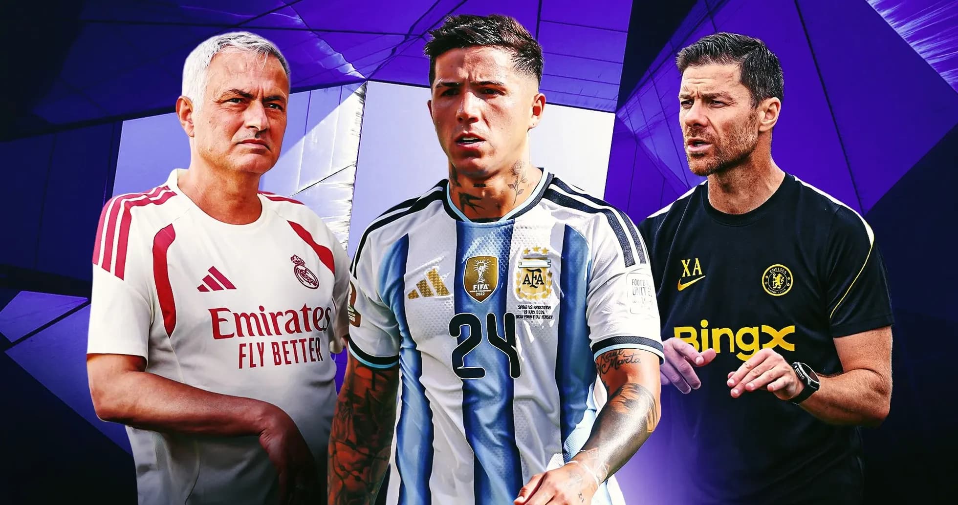 Three football coaches and a player posing together Three football coaches and a player posing together