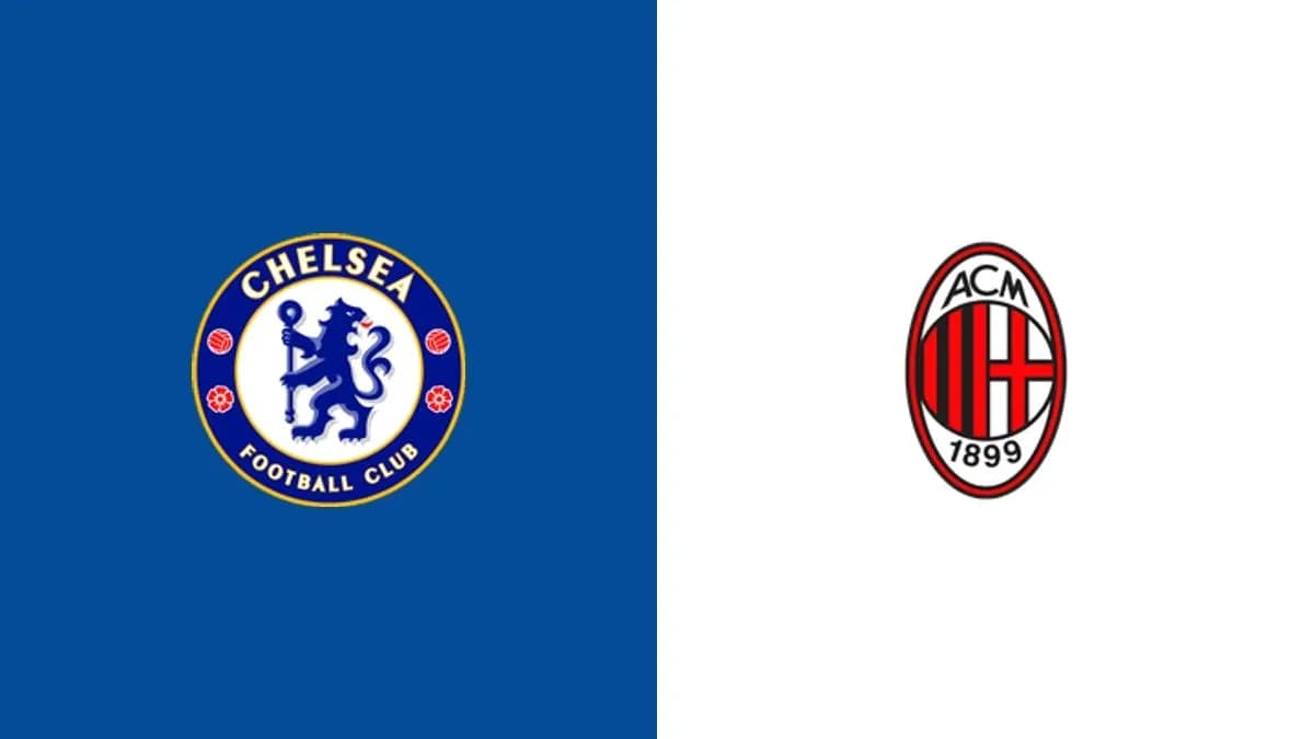 Chelsea and AC Milan club logos side by side Chelsea and AC Milan club logos side by side