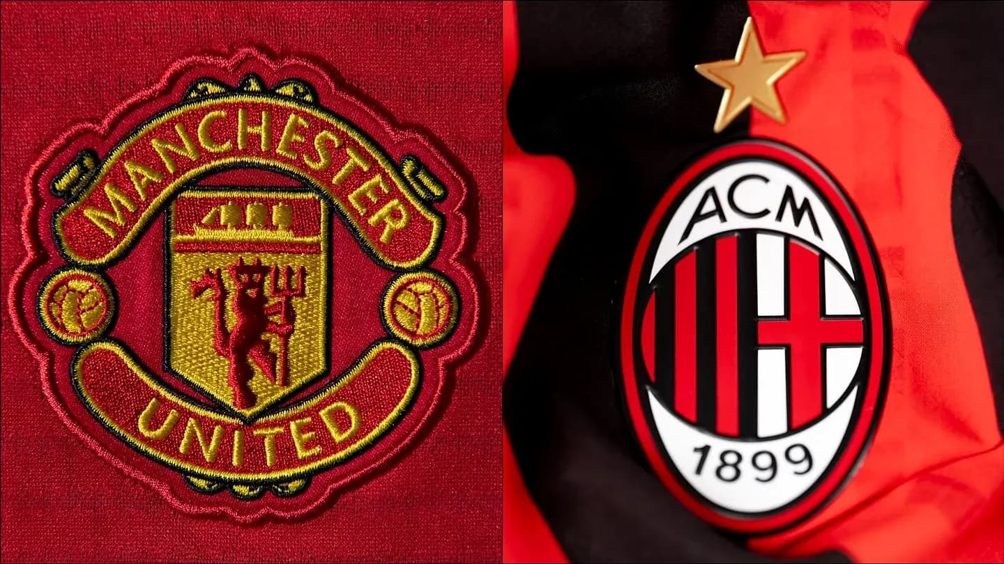 Logos of Manchester United and AC Milan Logos of Manchester United and AC Milan
