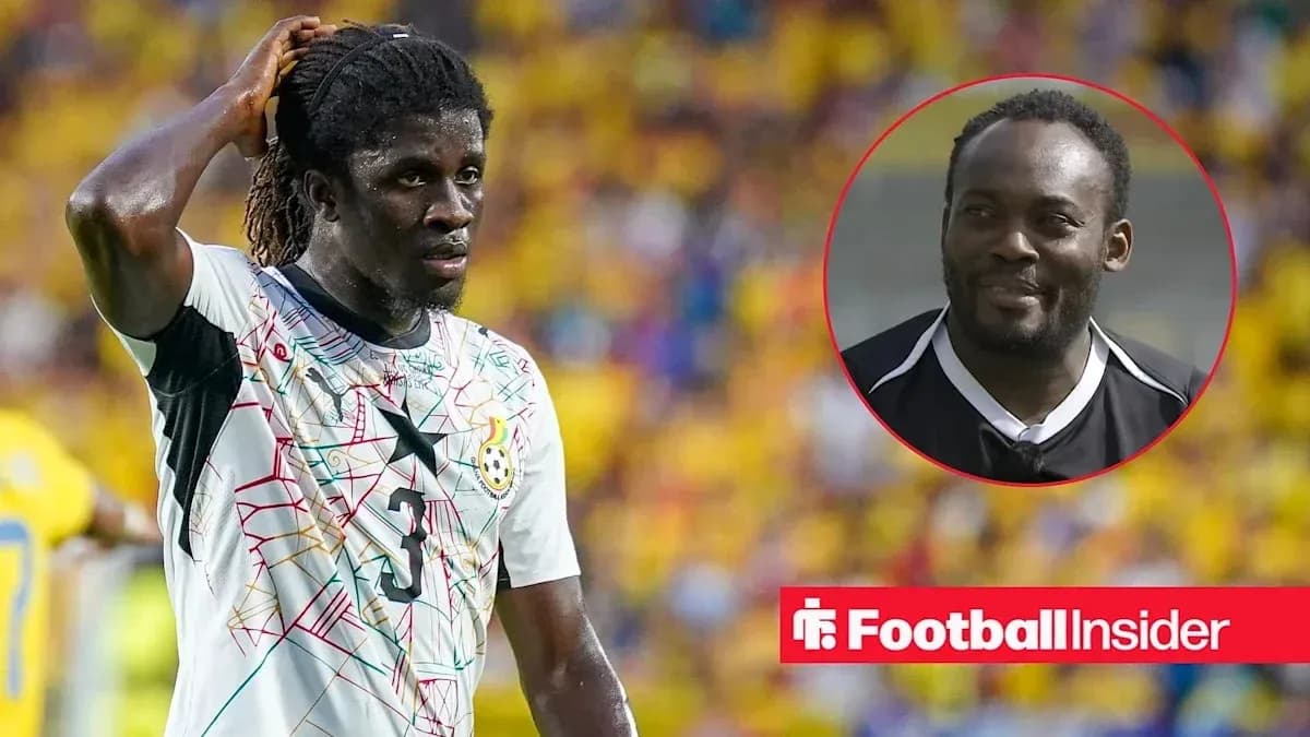 Ghana player in action during a football match Ghana player in action during a football match