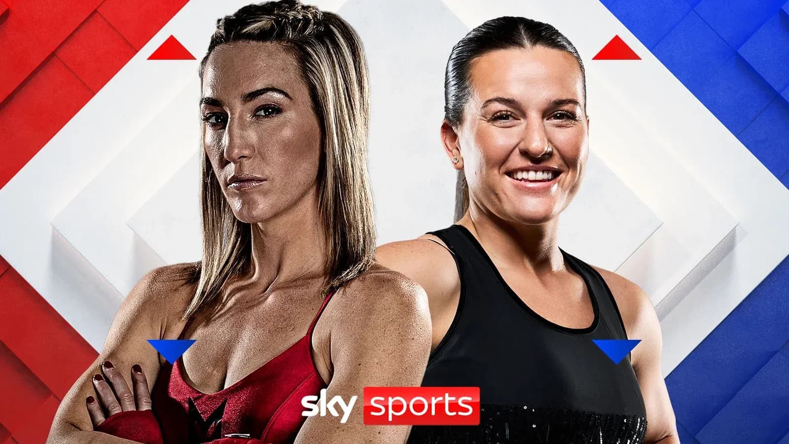 Two female boxers posing for promotional image Two female boxers posing for promotional image