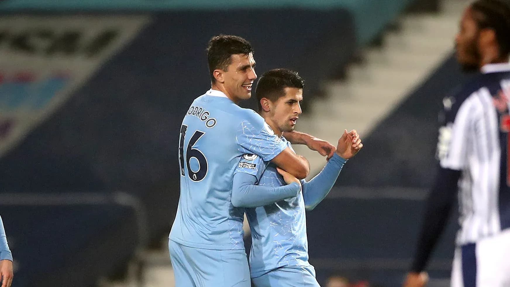 Players celebrating a goal during the match Players celebrating a goal during the match