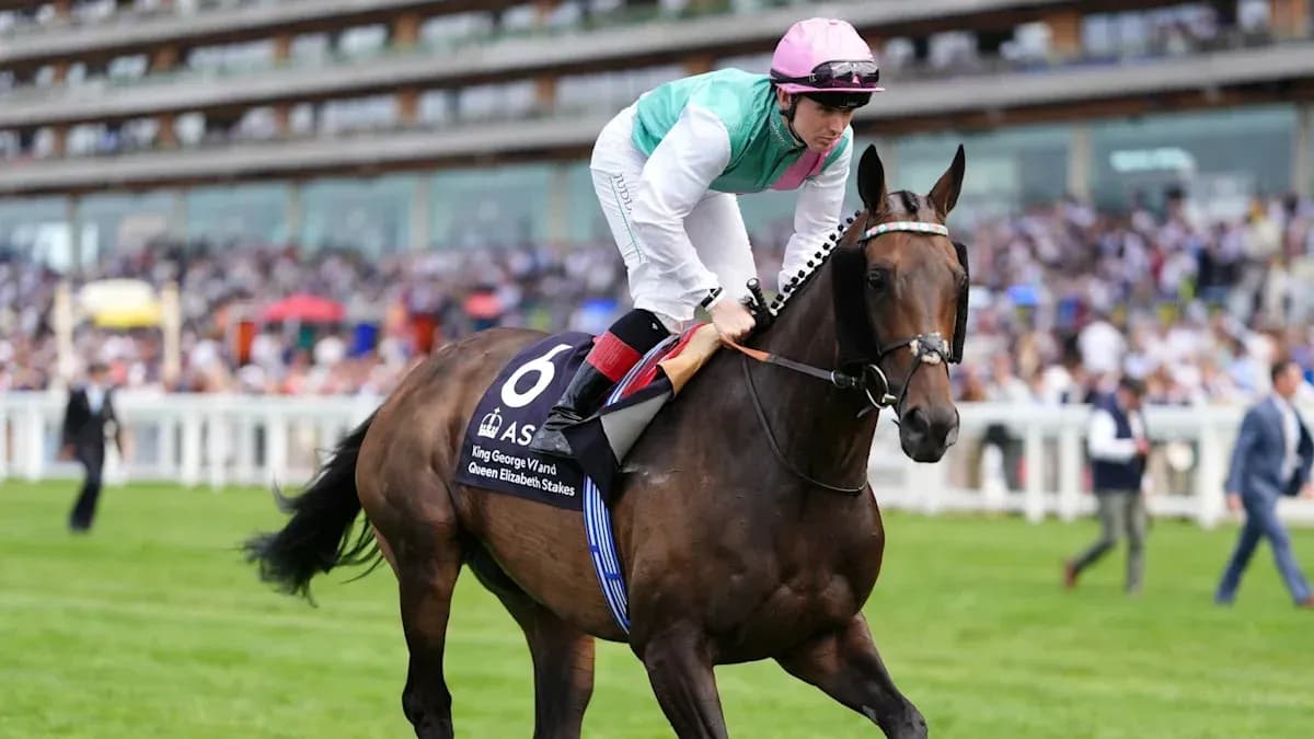 Jockey riding horse at racing event with spectators Jockey riding horse at racing event with spectators