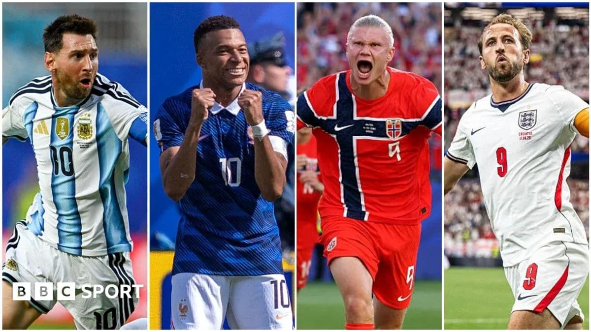 Four famous football players celebrating goals Four famous football players celebrating goals