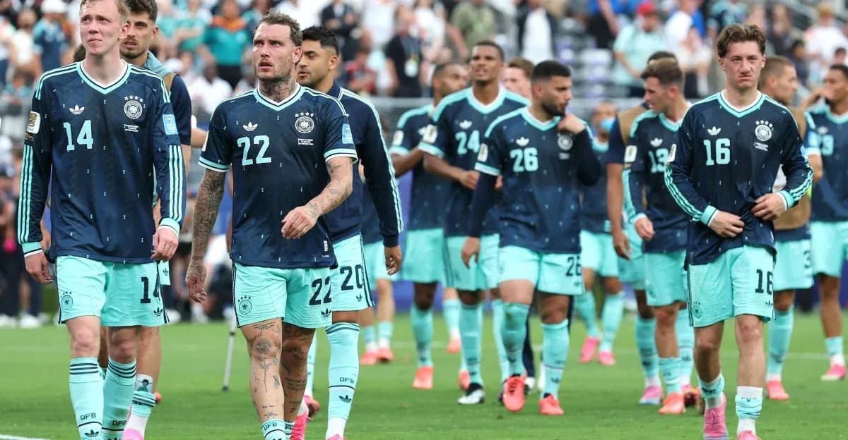 Germany team walking off the pitch after match Germany team walking off the pitch after match