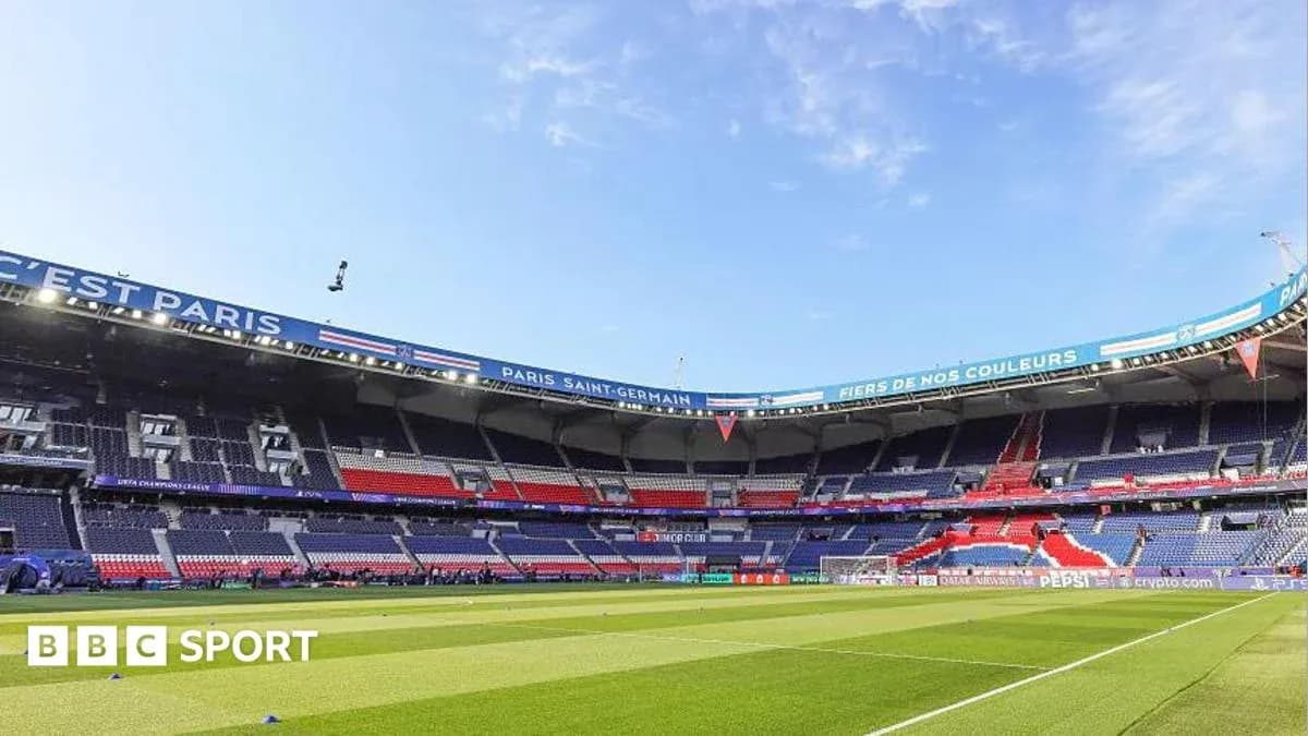 Stadium interior of Parc des Princes before match Stadium interior of Parc des Princes before match