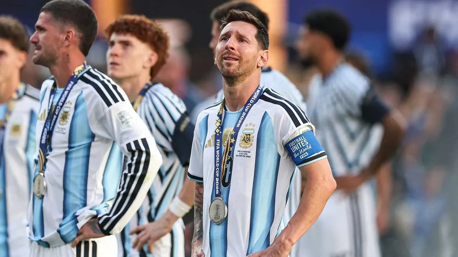 Argentina players with silver medals after match Argentina players with silver medals after match