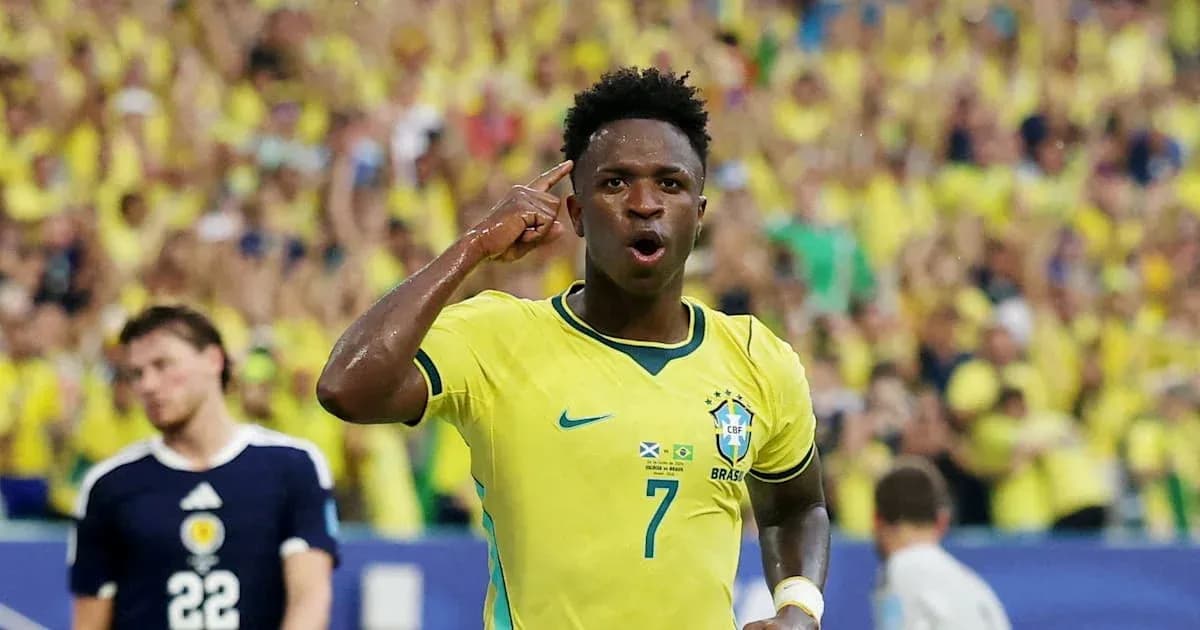 Brazillian player celebrating a goal during match Brazillian player celebrating a goal during match