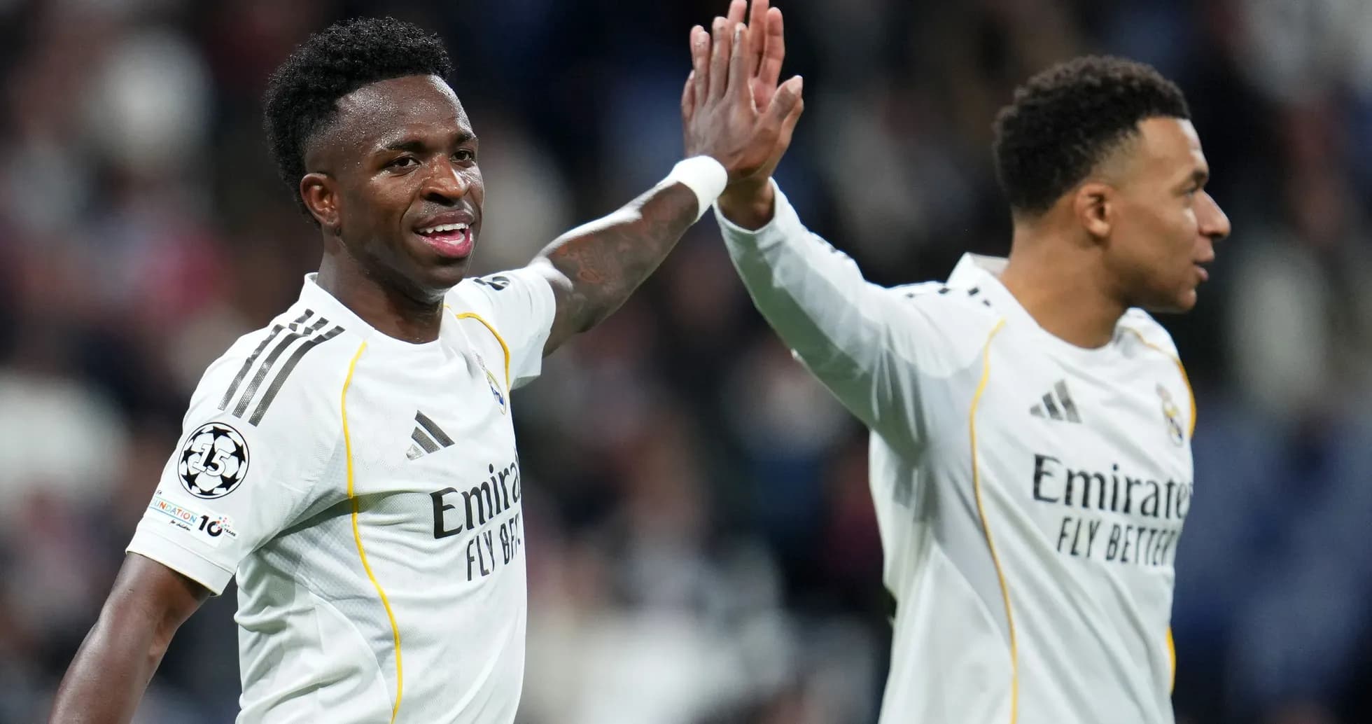 Vinicius Jr. and teammate celebrating a goal Vinicius Jr. and teammate celebrating a goal