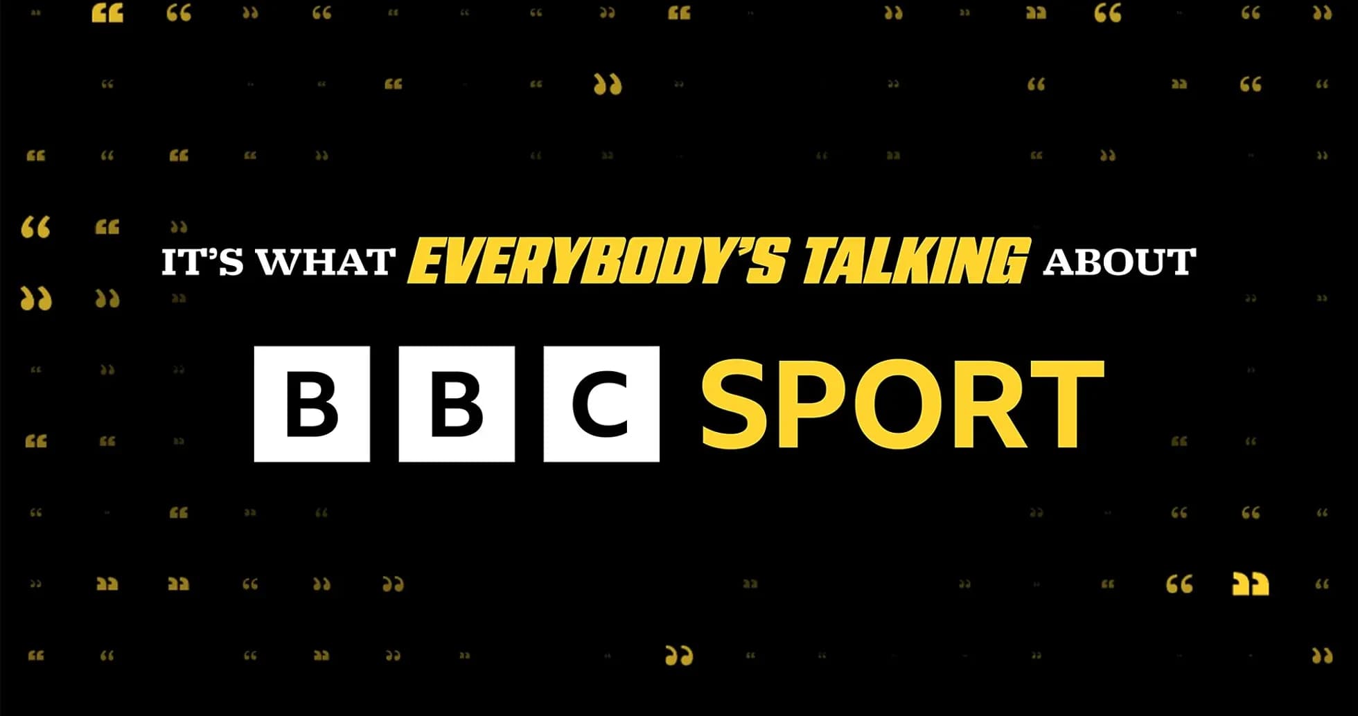 BBC Sport promotional graphic with yellow text BBC Sport promotional graphic with yellow text