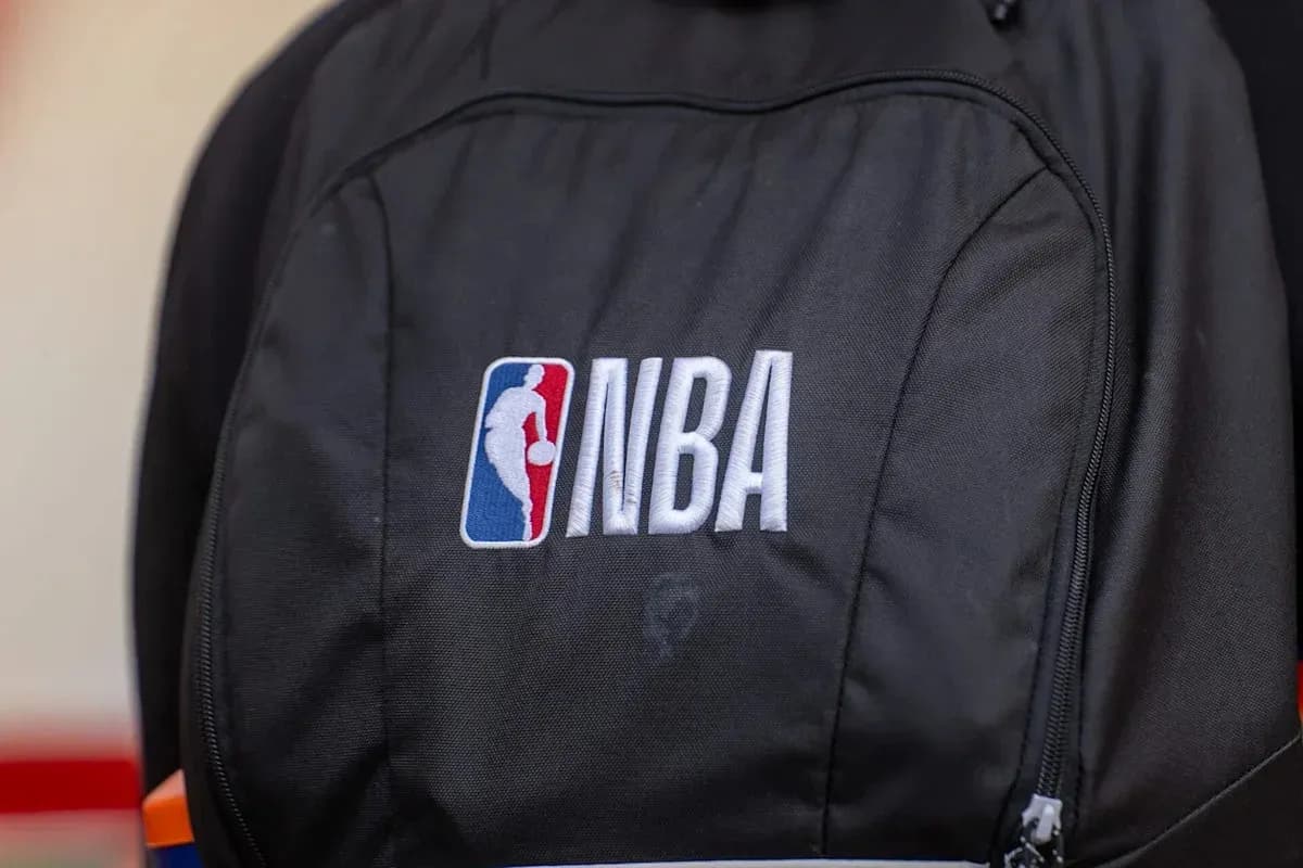 NBA logo on black sports backpack NBA logo on black sports backpack