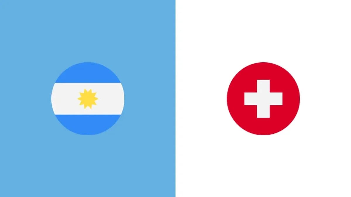 Argentina and Switzerland flags side by side Argentina and Switzerland flags side by side