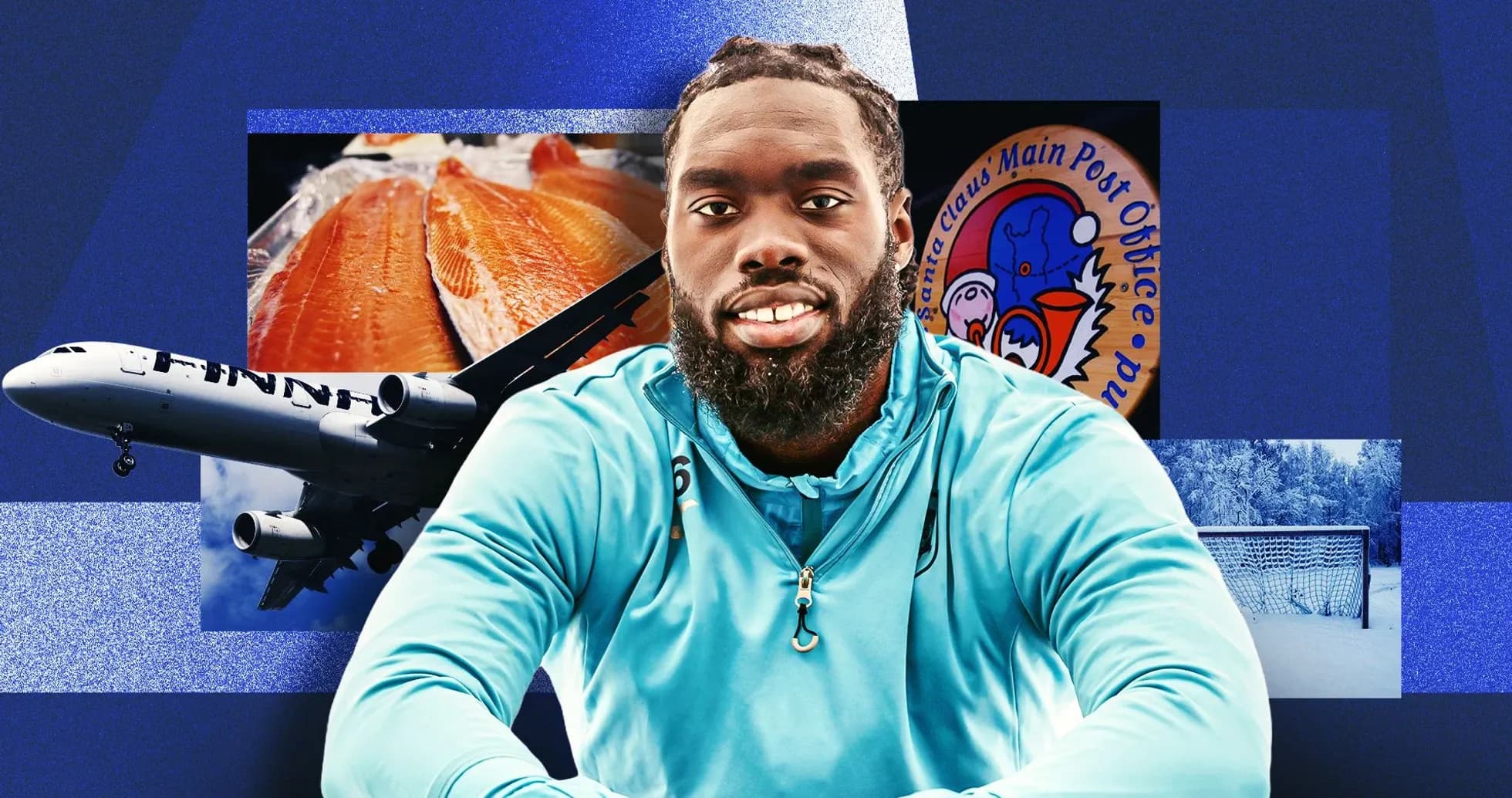 Athlete posing with various background images Athlete posing with various background images