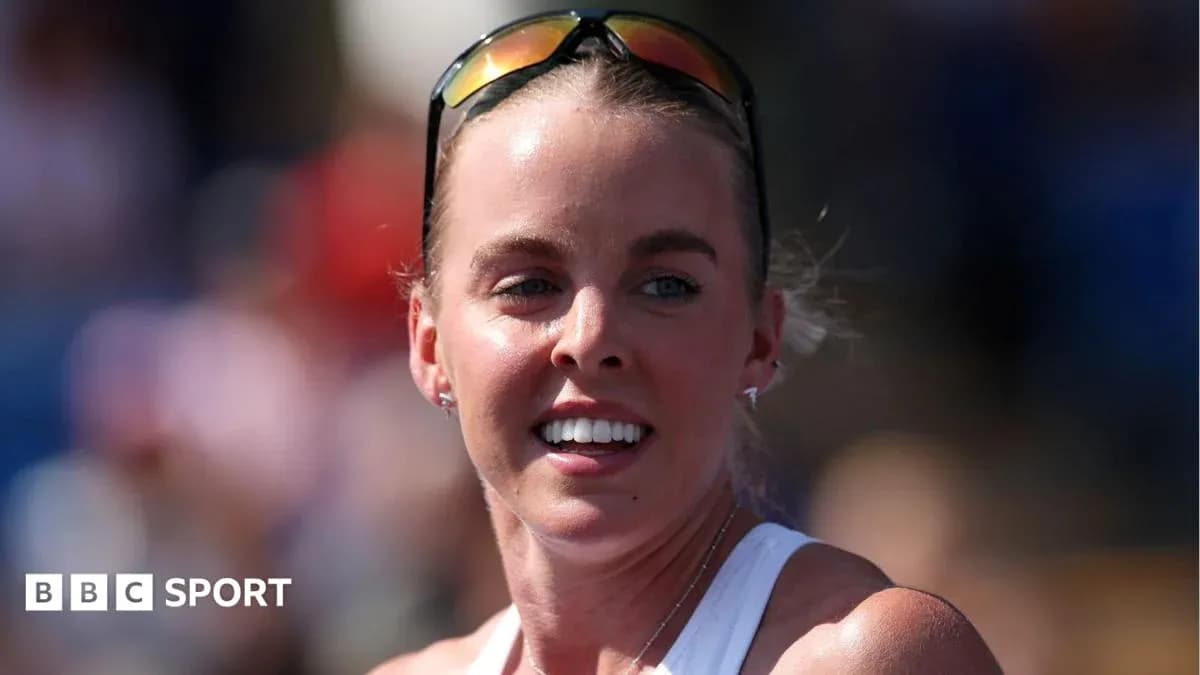Athlete smiling during outdoor sports event Athlete smiling during outdoor sports event