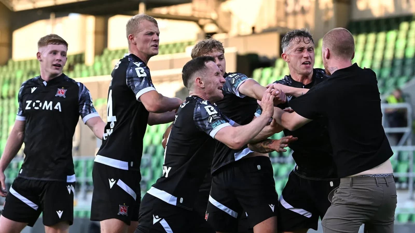 Dundalk players involved in confrontation on field Dundalk players involved in confrontation on field