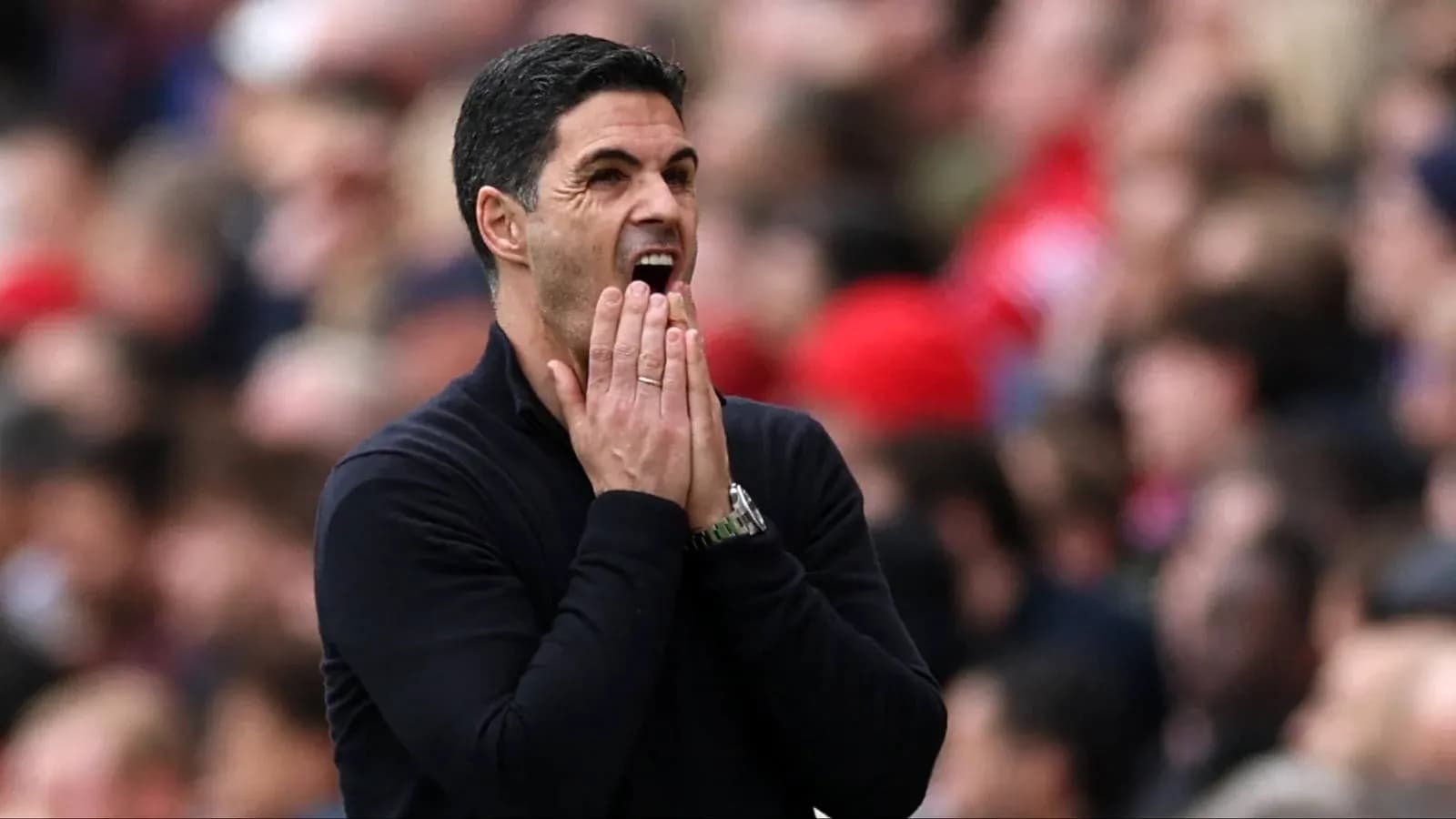 Manager reacting during a tense moment in match Manager reacting during a tense moment in match