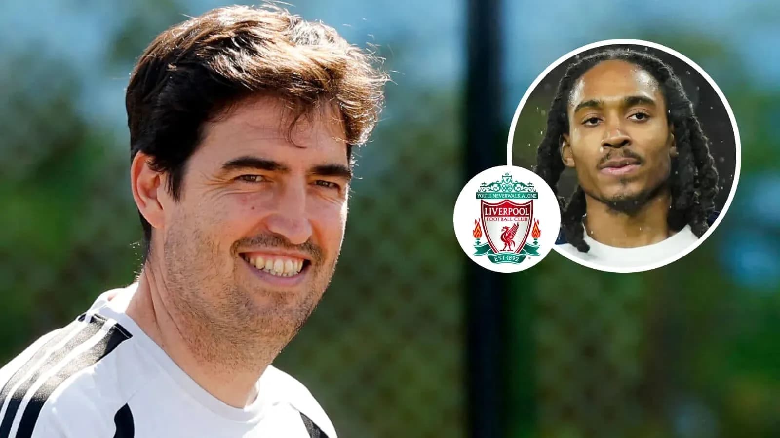 Liverpool coach smiling during training session Liverpool coach smiling during training session