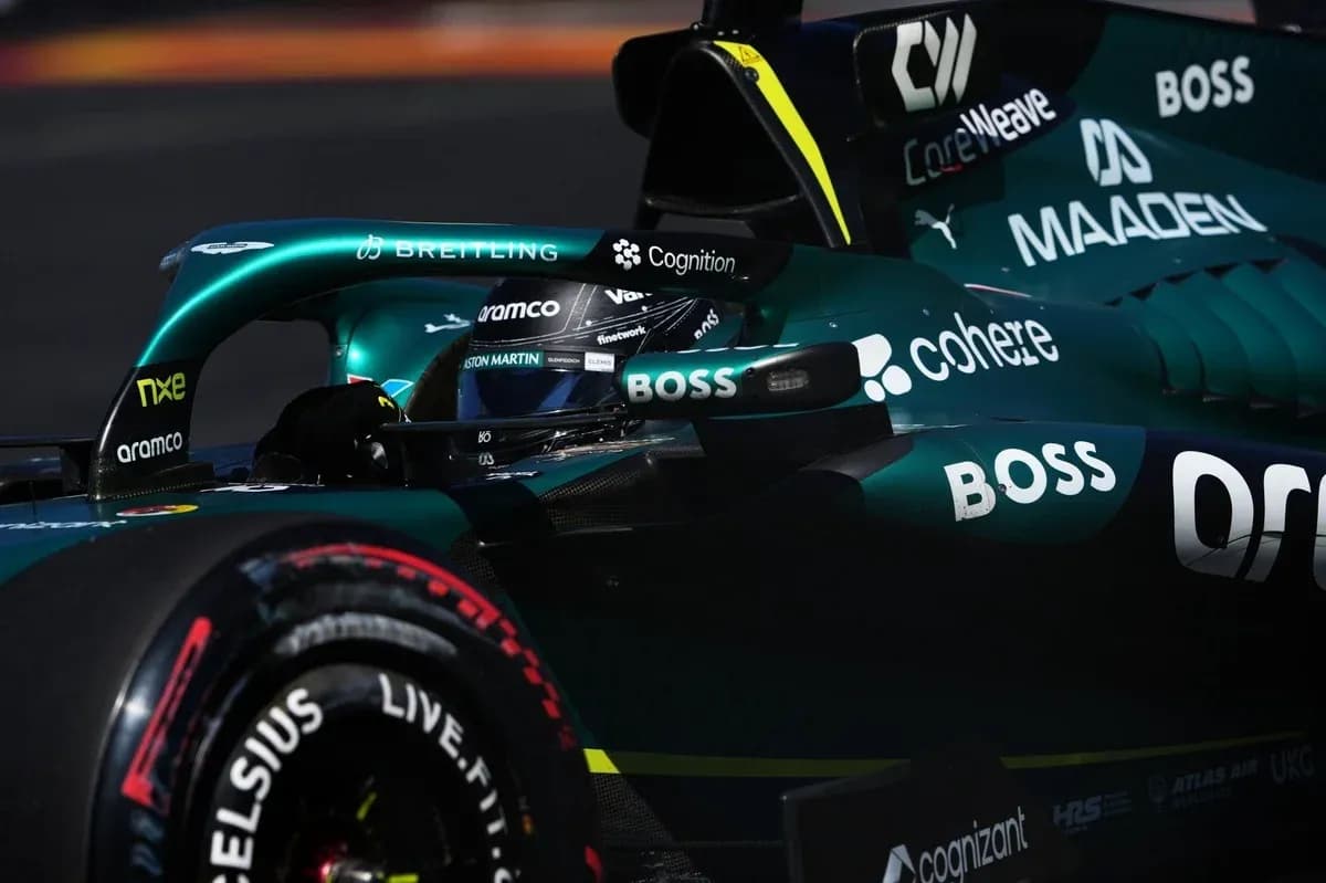 Formula 1 car racing on track with driver Formula 1 car racing on track with driver
