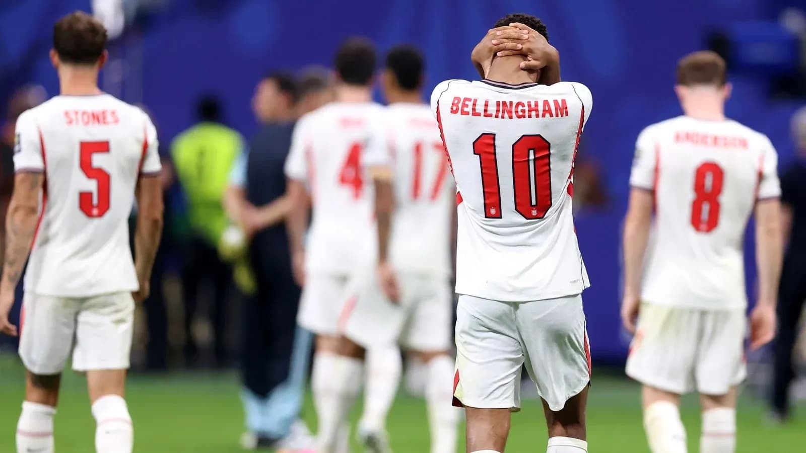 England players walking off the pitch after loss England players walking off the pitch after loss