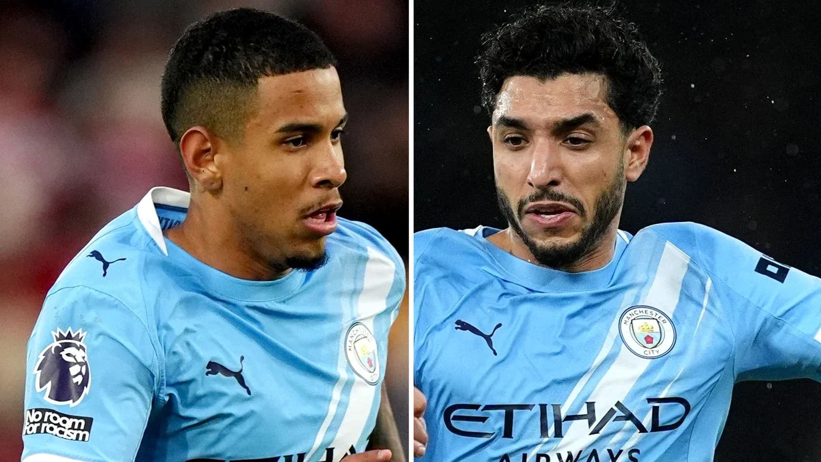 Ikkita futbolchi Manchester City formasida o'ynayapti Ikkita futbolchi Manchester City formasida o'ynayapti