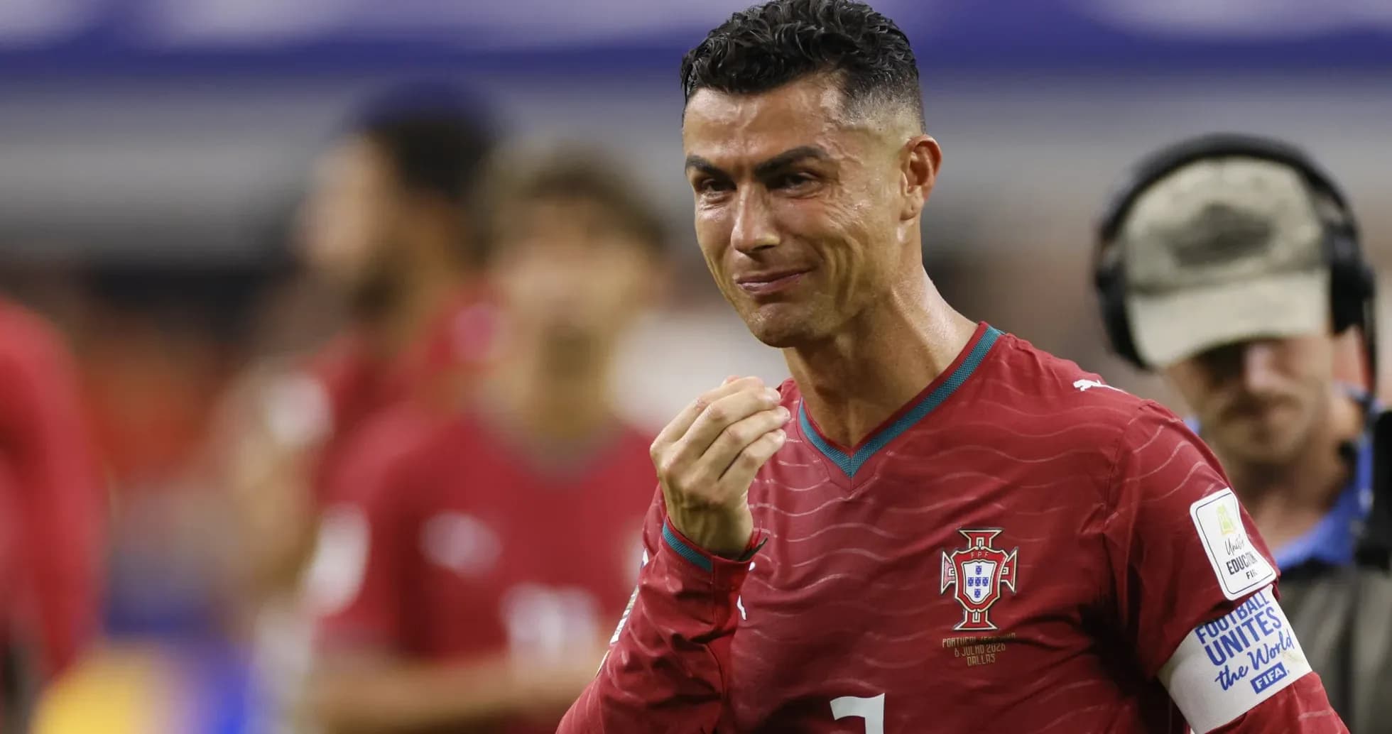 Cristiano Ronaldo in Portugal jersey during match Cristiano Ronaldo in Portugal jersey during match