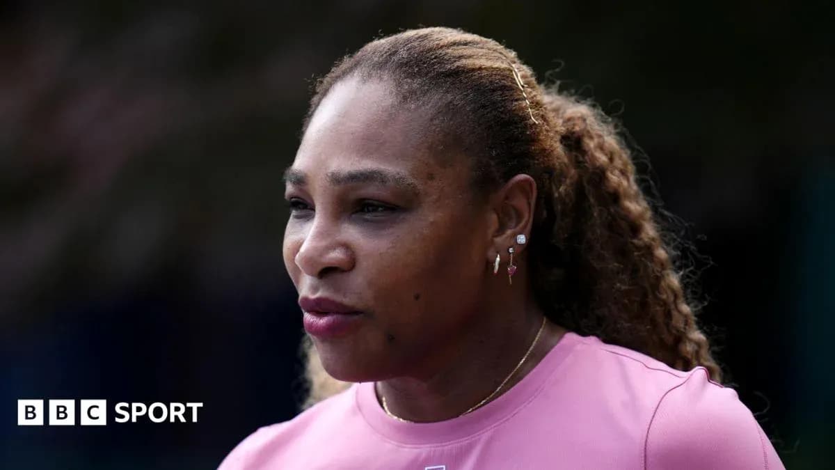 Tennis player speaking during a press event Tennis player speaking during a press event