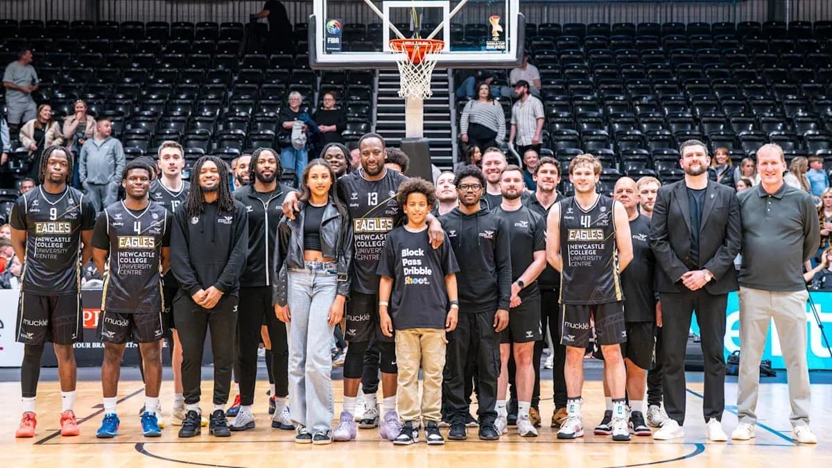 Newcastle Eagles team posing for group photo Newcastle Eagles team posing for group photo