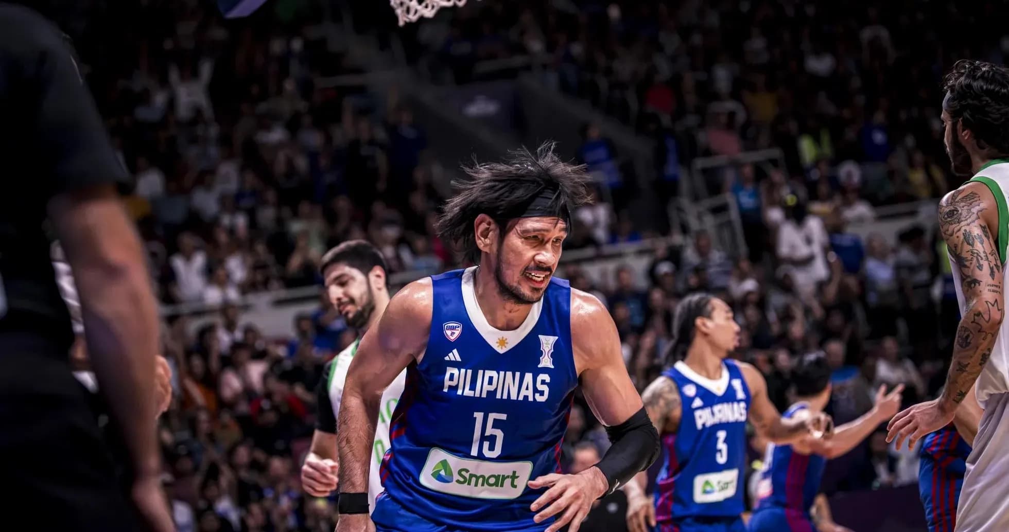 Filipinas player reacting during basketball game action Filipinas player reacting during basketball game action